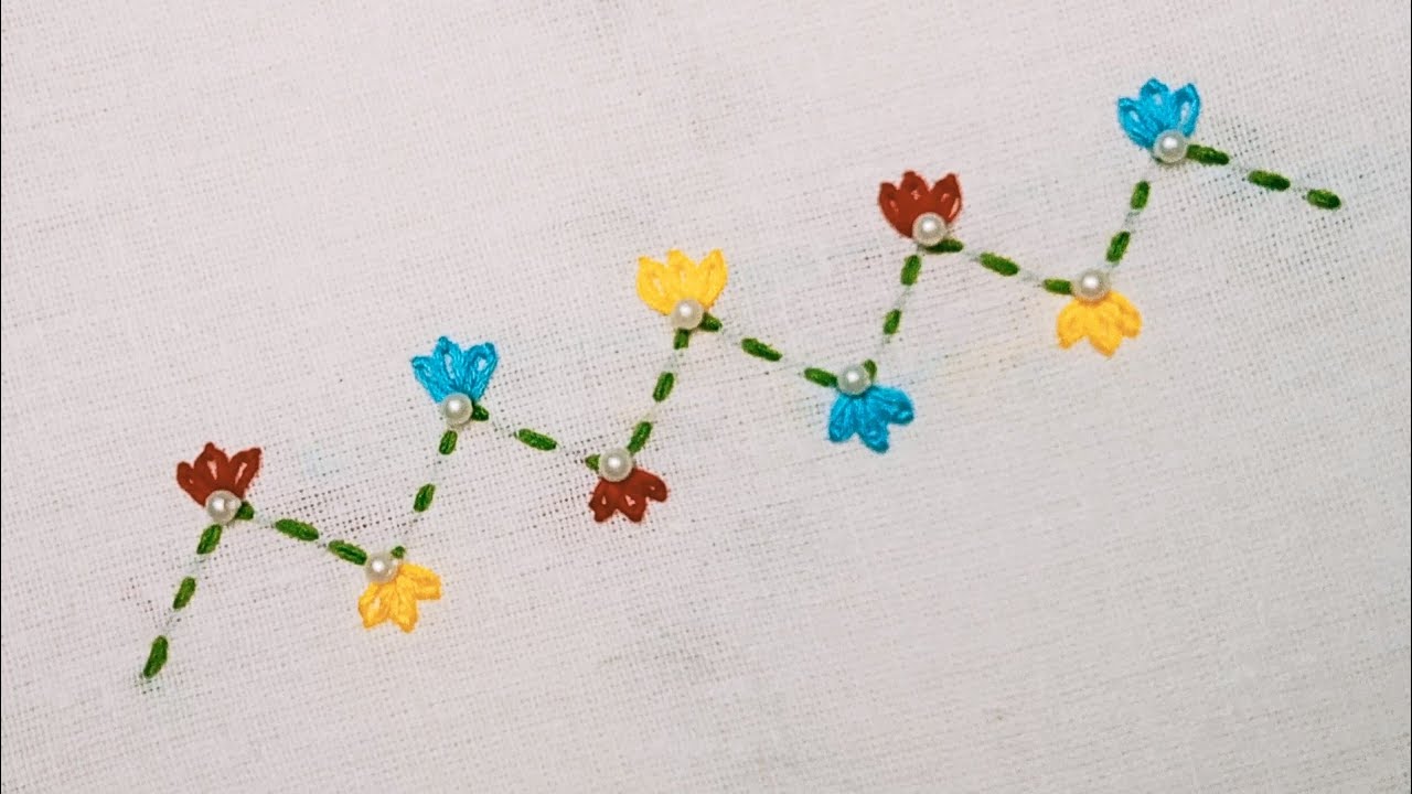 Beautiful Flower Embroidery With Simple And Quick Stitches | Hand Embroidery | All Over Embroidery|