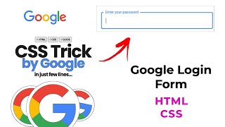 Google Login Form Using HTML and CSS || CSS Trick by Google #googleformtutorial
