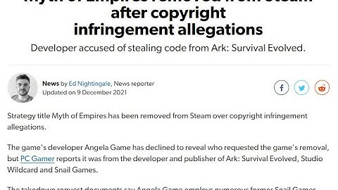 Copyright Issues (ARK: Survival Evolved & Myth of Empires)