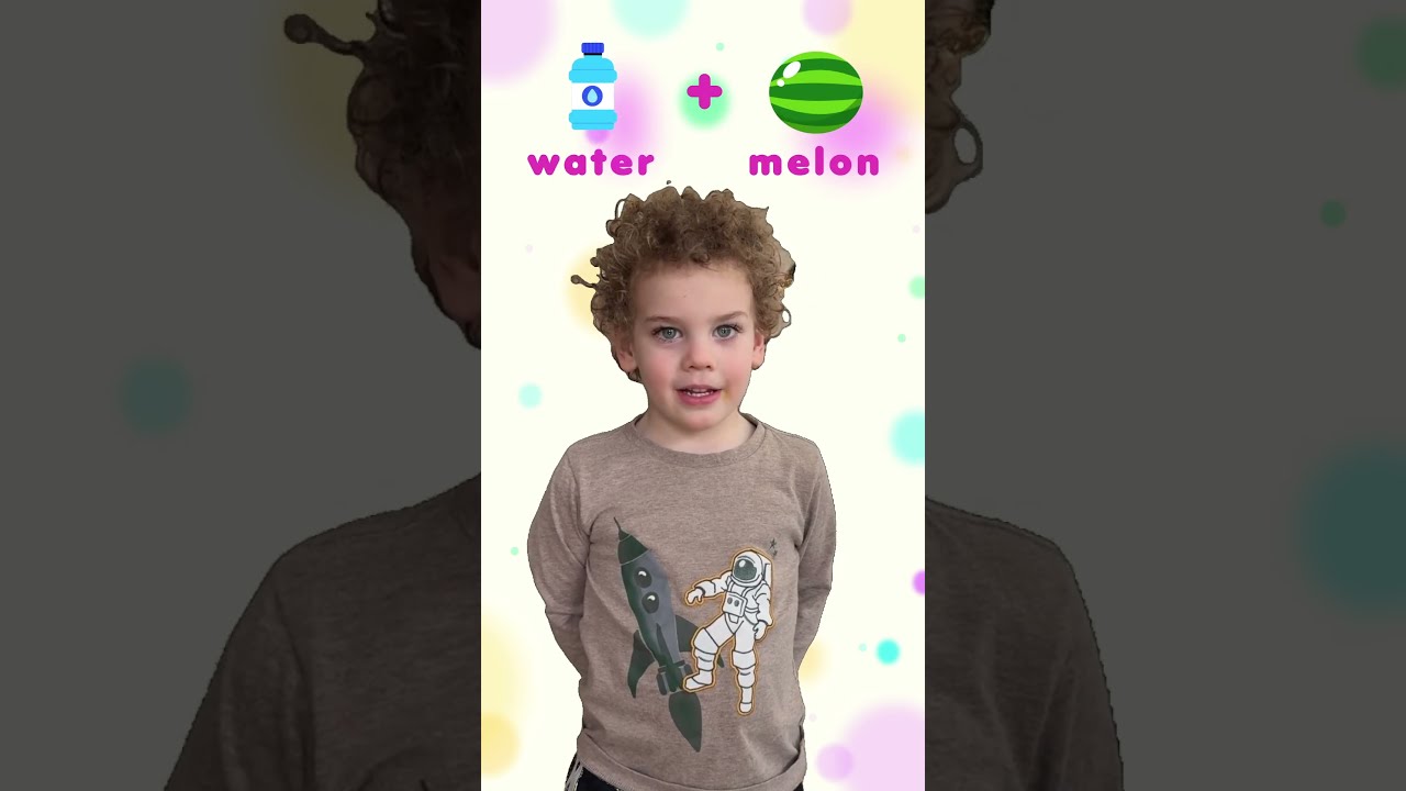 💧🍉 Water + Melon = Watermelon! #compoundwords #kidslearning