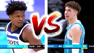 Lamelo Wants All The Smoke With Anthony Edwards stares Him Down Nba Roty Duel  shorts