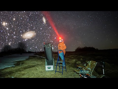 Видео: Галактики Боде, Сигара и малоизученная межзвездная пыль. М81 и М82 в созвездии Большой Медведицы