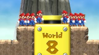 New Super Mario Bros Wii - All Warp Cannons with Multiple Marios