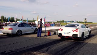 BMW 332CI E46 HX50 vs 2014 Nissan GT-R R35 1/4 mile drag race