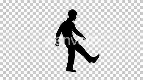 Silhouette Funky dancing by construction worker, Alpha Channel | Motion Graphics - Videohive tem...