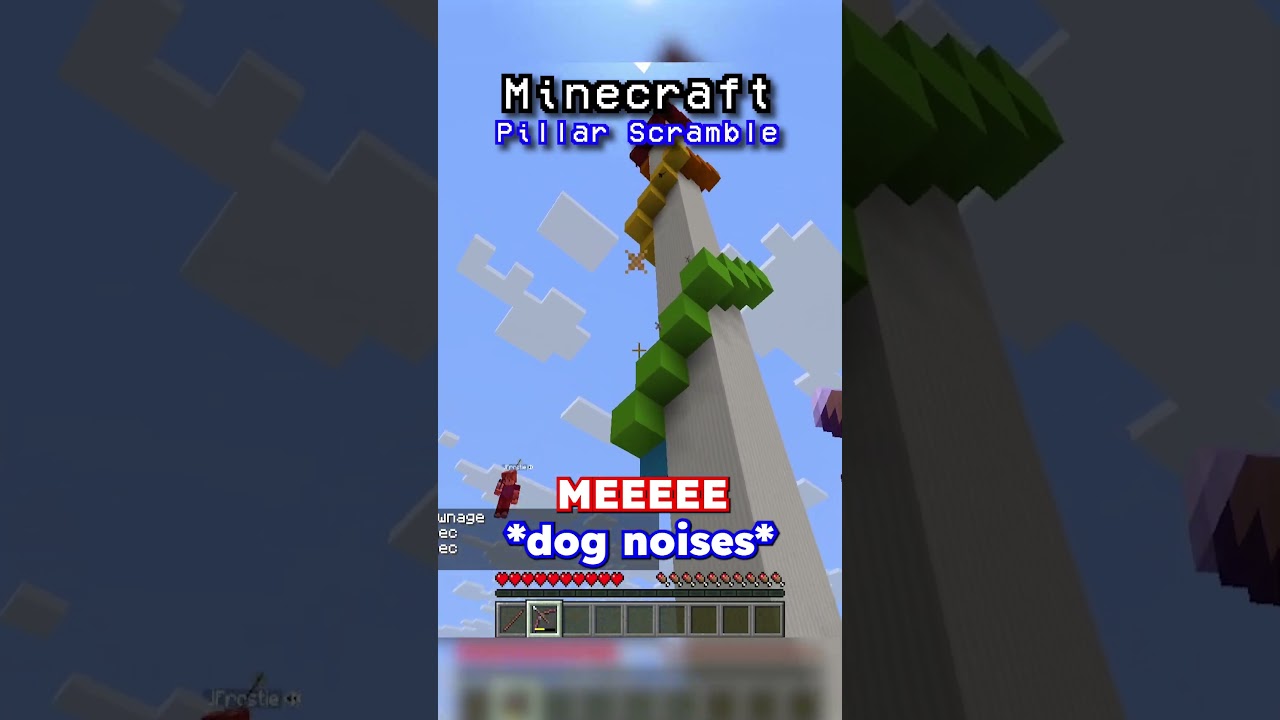 3 Idiots Play Minecraft Pillar Scramble #minecraft #minecraftshorts