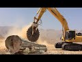 Dangerous Heavy Excavator Machines Cutting Tree very Fast - Biggest Wood Sawmill Equipment Working