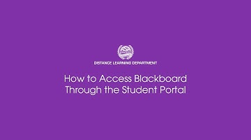 How to Access Blackboard Via the Student Portal
