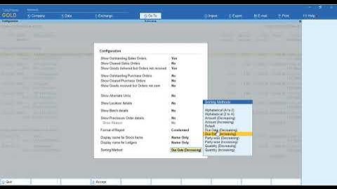 Tally Add On : Sales & Purchase Order Outstanding Report by Order Due Date in TallyPrime software.
