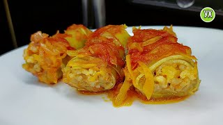 A popular recipe for KABACHO. This is now my favorite dish all summer long! Stuffed cabbage rolls.