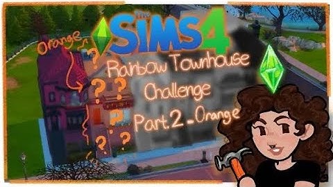 Building a Fully ORANGE house in the Sims 4! Rainbow Townhouses part 2.