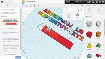 TinkerCAD "Basic Module 5": Keychain, Letters!