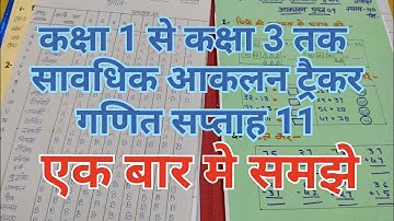 सावधिक आकलन ट्रैकर गणित सप्ताह 11 कक्षा 1 से कक्षा 3  तक निपुण भारत