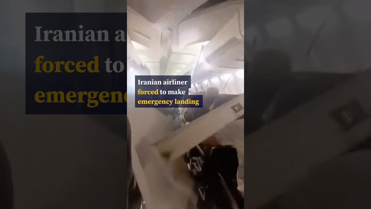 Iranian plane suffers burst tyre, causing cabin ceiling collapse mid-flight
