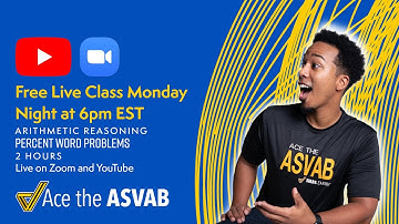 Free ASVAB Live Class - Arithmetic Reasoning Math Word Problems - Percent Tax and Discounts