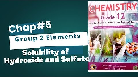 Solubility of Hydroxides and Sulfates of Group 2 Elements | Lattice Energy | Hydration Energy 