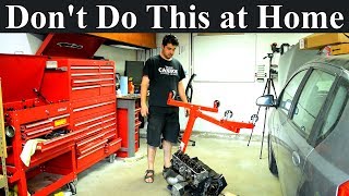 How Not to Install an Engine on an Engine Stand In this video we are going to have a little fun while installing an engine on an engine stand. Facebook: https://www.facebook.com/