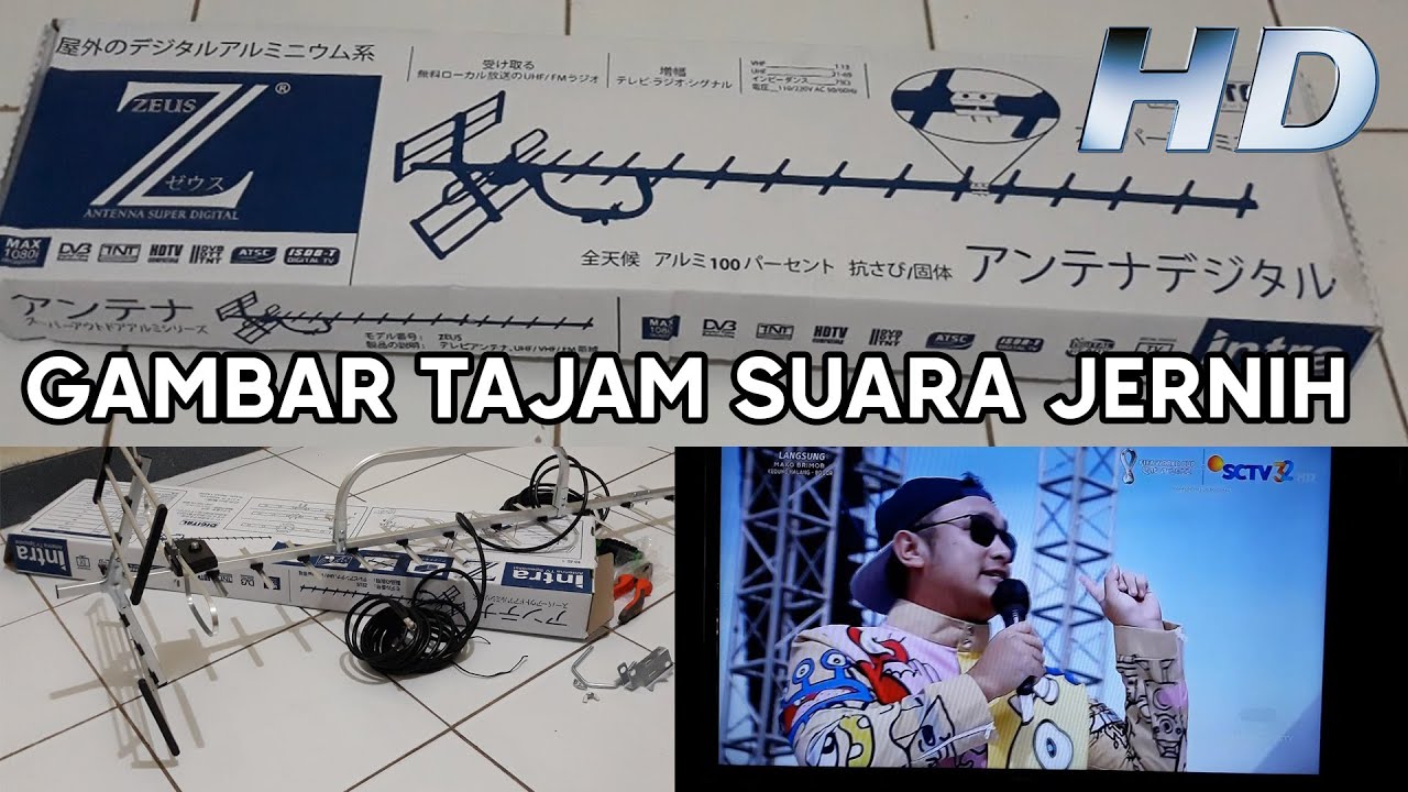 Pasang Antena TV Digital Intra Zeus di Smart TV Samsung 32" Tanpa STB