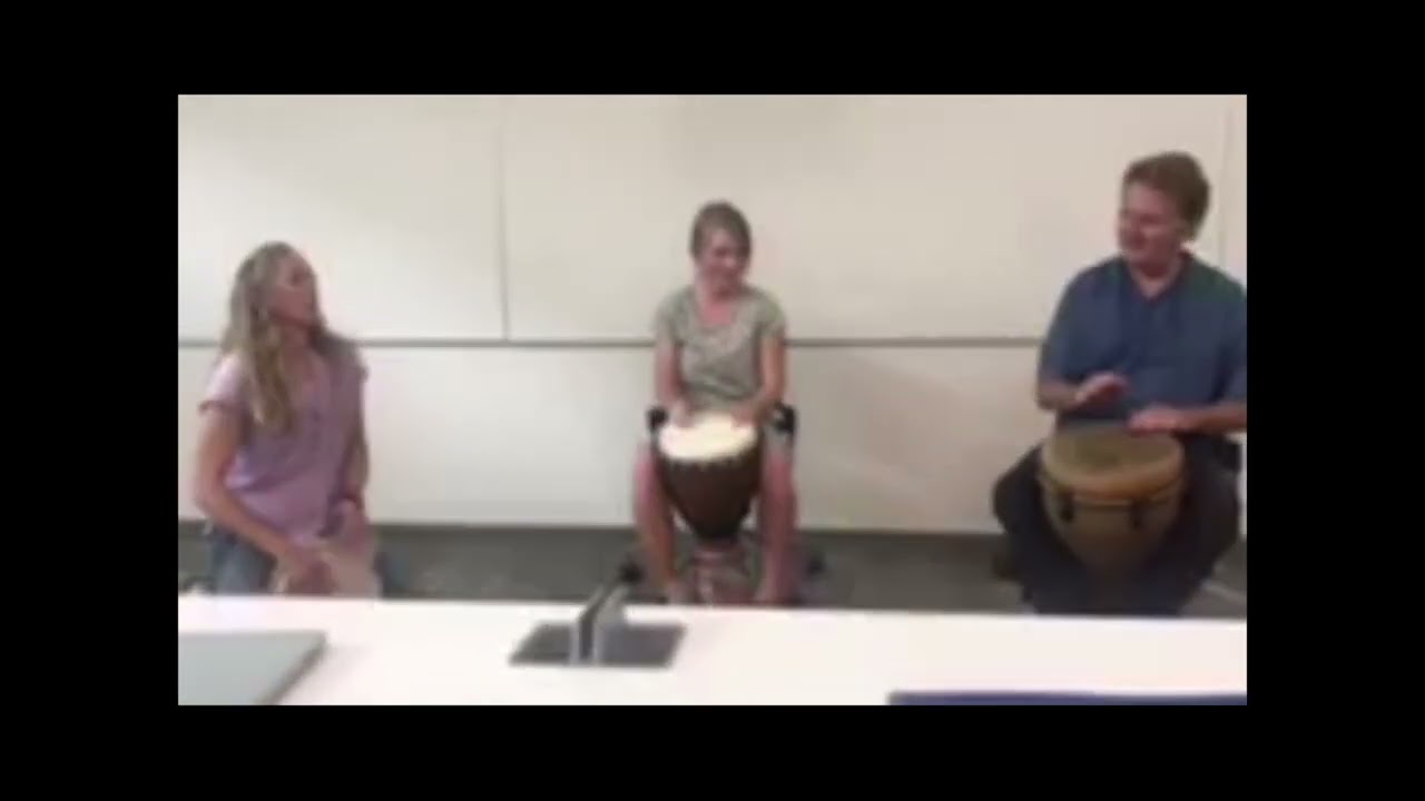 Djembe demonstration - Emily Ashcroft Densley, Anna Watkins Anawalt, and Warren Kunz - July 2021