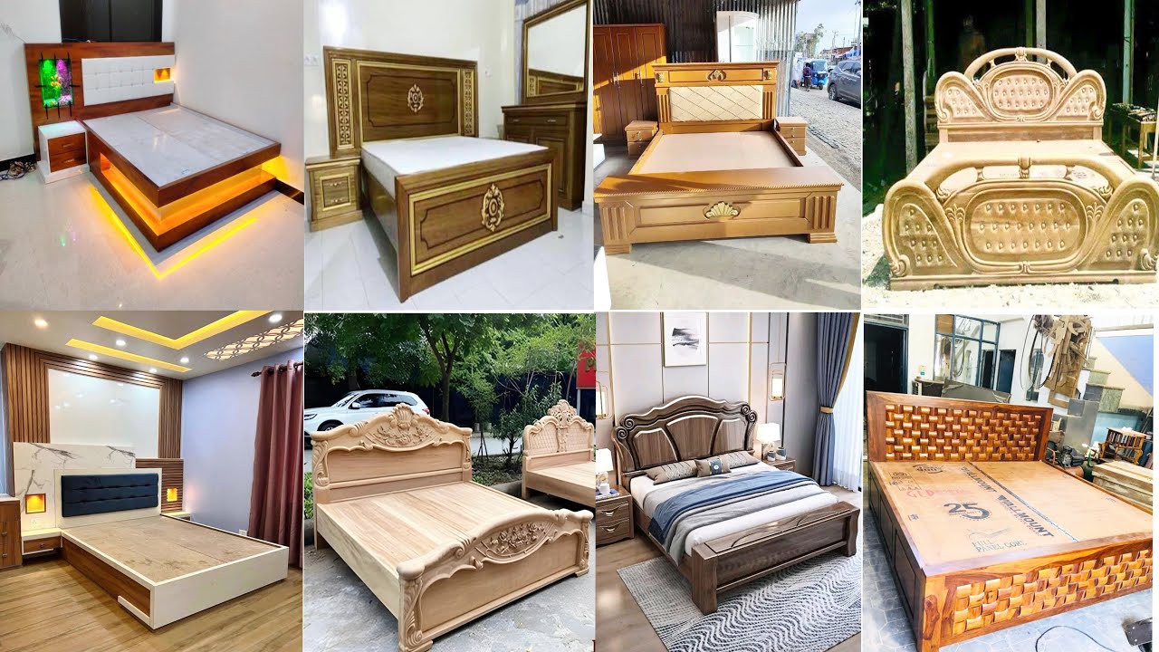 Modern wooden Bed design 2025 | Luxury bed design | Double bed with storage | Bed design in wood