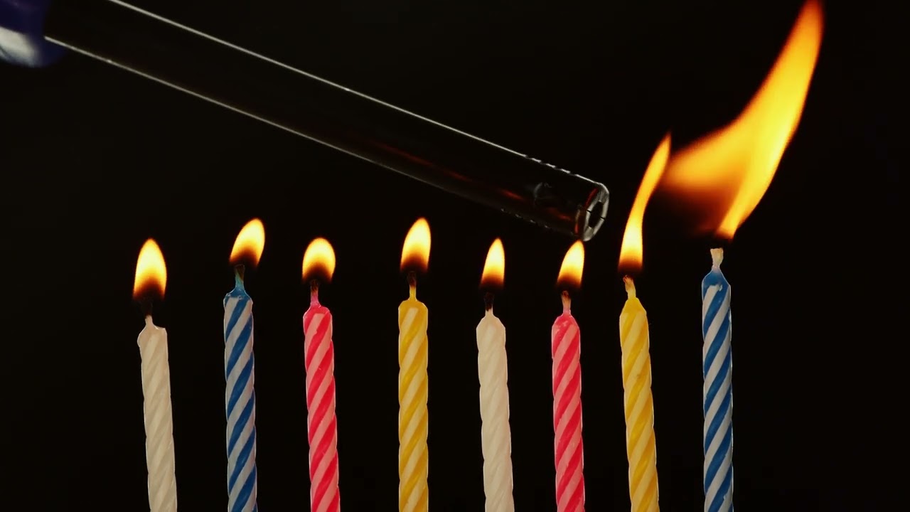 Birthday Candles Get Lit and Blown Out | 4K Footage