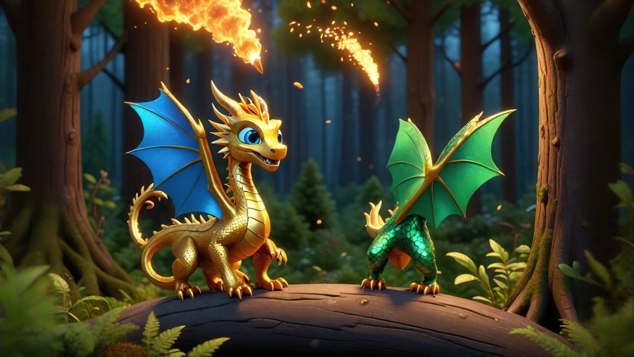 Five Little Dragons Blow Fire Bright | Magical Song for Kids | Learning Numbers & Imagination