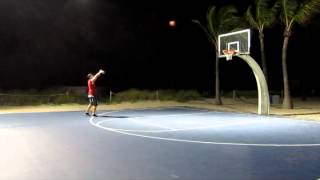 Spin Ball Out, Reverse Pivot, Jab Step, Pump Fake, 1 Dribble then Step Back Jumper