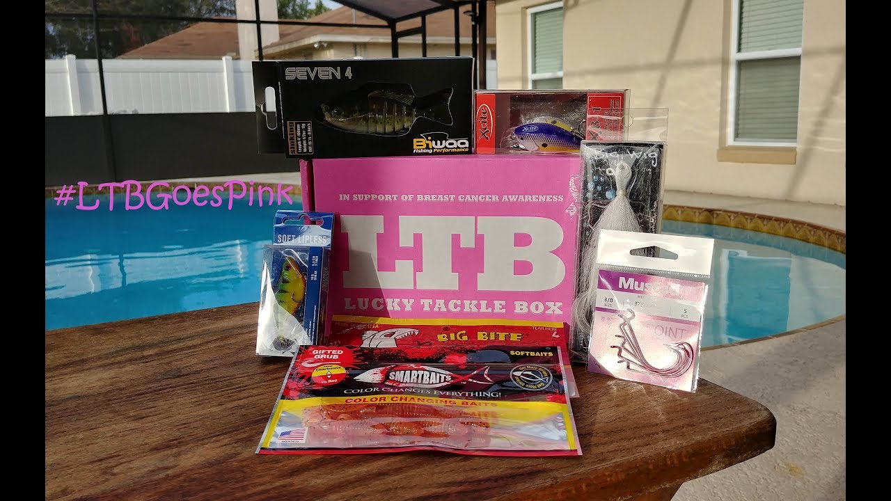 breast cancer tackle box October 2017 Lucky Tackle Box Bass XL Unboxing - LTB Goes Pink