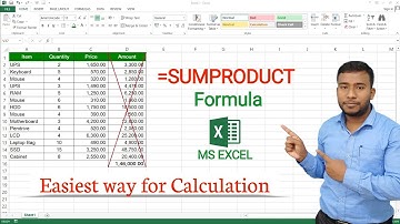 MS Excel - SUMPRODUCT Function | SUMPRODUCT Formula in Microsoft Excel