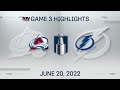 Stanley Cup Final Game 3 Highlights | Avalanche vs. Lightning - June 20, 2022
