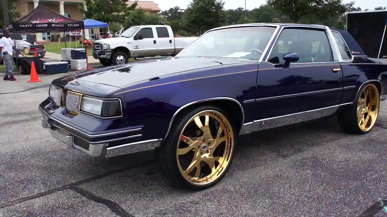 Purple and Gold G Body Oldsmobile Cutlass on Gold Forgi's - YouTube.