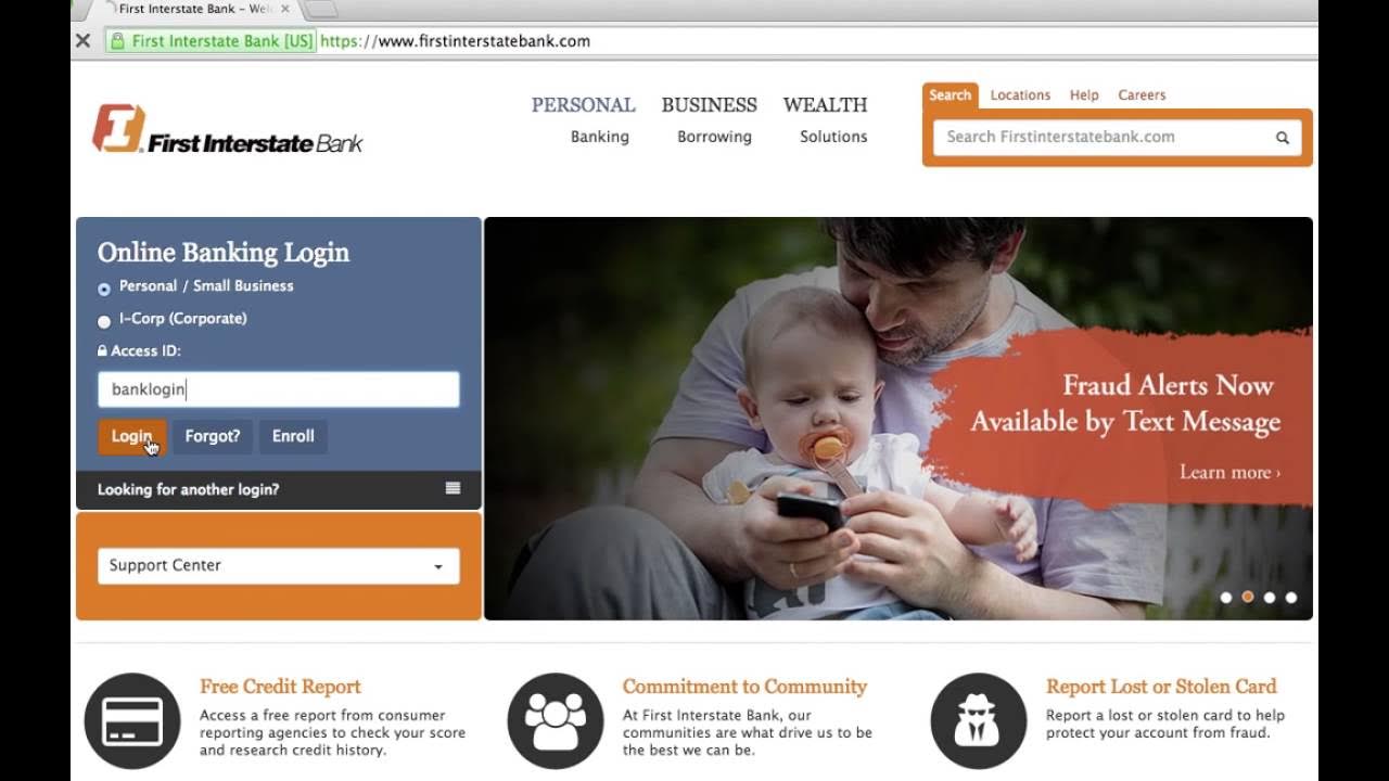 First Interstate Bank Online Banking Login Instructions YouTube
