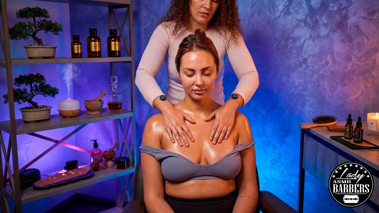 Melt the Stress Away in 20 Minutes – ASMR Neck Massage by Barber Lady Elle
