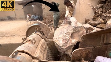 Big Rock Jaw Crusher Machine in Action | Powerful Stone Crushing ASMR Sounds