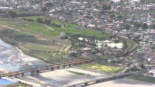 小田急　7000形LSE　酒匂川橋梁俯瞰1　20120822