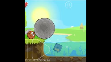 Red Ball 4 basketball push square in water with stone