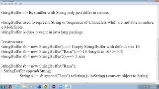 StringBuffer and StringBuilder in Java by Niteen Sir (iCons)  Day 17 Information