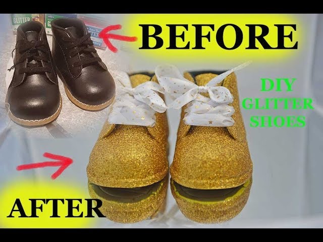 gold glitter infant shoes