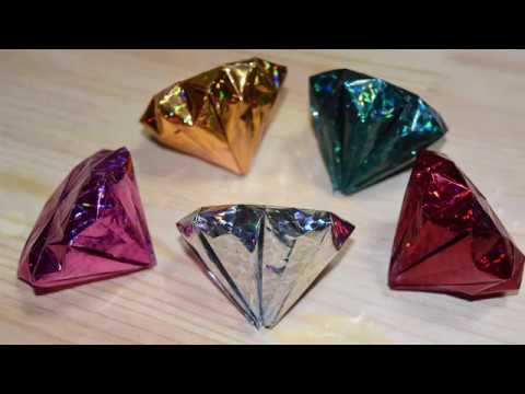折り紙 立体 宝石 ダイヤモンド の折り方 作り方 Origami Kids Youtube