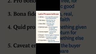Latin Phrases to know