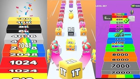 Jelly Run 2048 vs Number Ball 3D Merge Master vs Number Run Race 3 in one Gameplay #ballgamezone