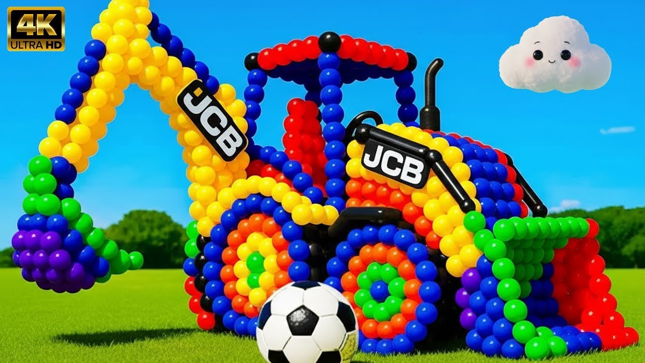 The mascot vibrato assistant JCB and Tractor placed on the football field is popular and creative