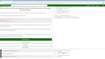 ES6  Use Destructuring Assignment with the Rest Operator to Reassign Array Elements15/31FreeCodeCamp