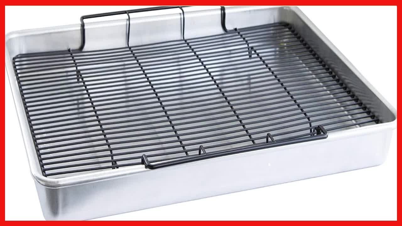 Nordic Ware Extra Large Oven Crisping Baking Tray, with Rack, Silver 