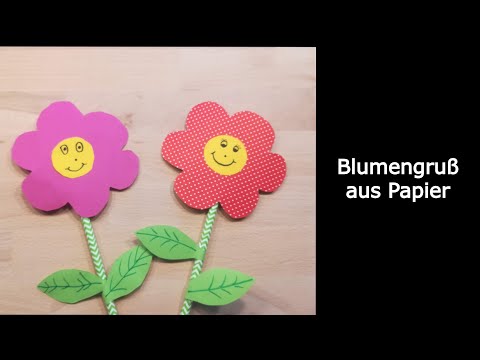 Basteln mit Kindern: Blumengruß aus Papier und Strohhalm – ganz einfach!