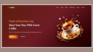 How to Create a Cafe Website Hero Section Using HTML & CSS | Responsive Web Design