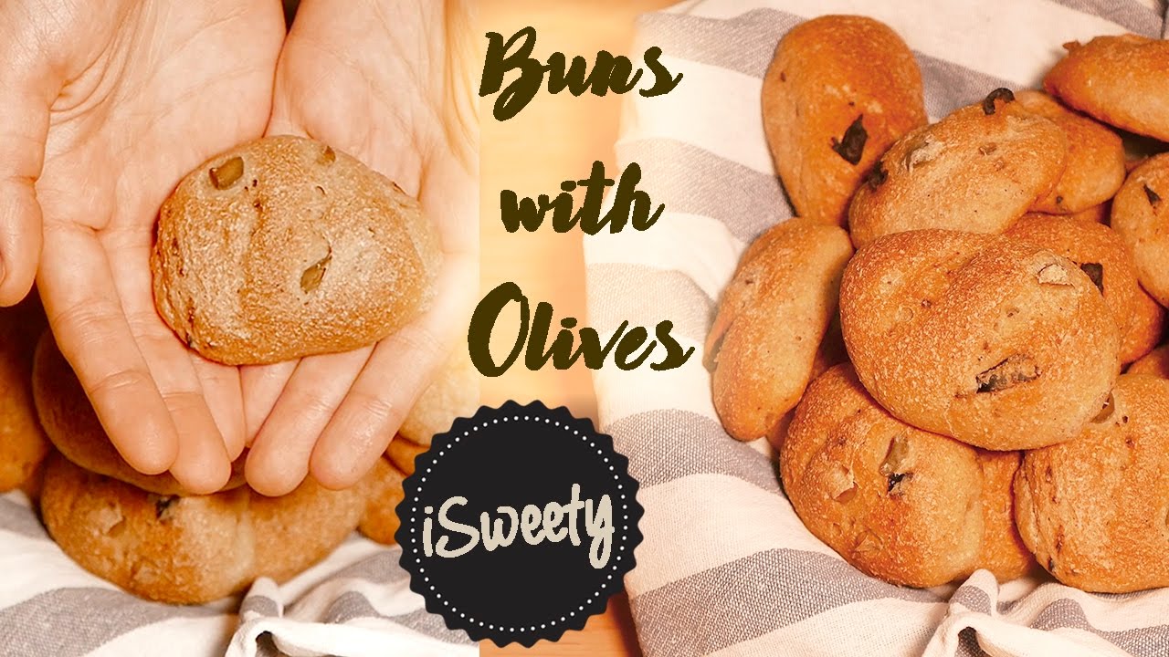 Buns with Olives Homemade Olive Bread Recipe YouTube