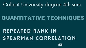Spearman Rank correlation | Repeated Rank | m.com b com