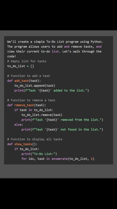 To-Do List program in Python - medium #python #pythonprogramming # ...