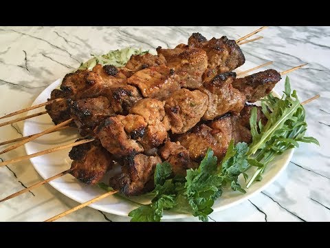 Видео рецепт Шашлык из свинины в духовке на шпажках
